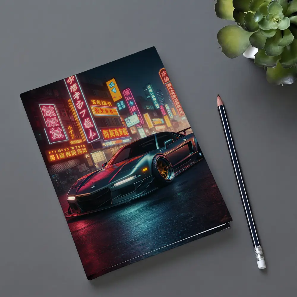 Acura NSX Neon City Night Street – Notebooks