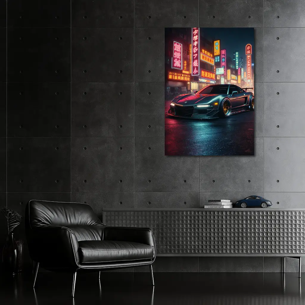 Acura NSX Neon City Night Street – Wall Art