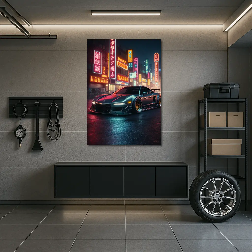 Acura NSX Neon City Night Street – Wall Art