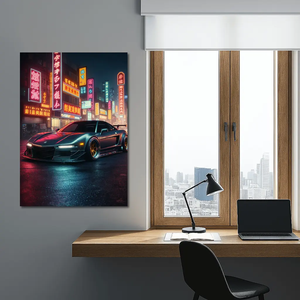 Acura NSX Neon City Night Street – Wall Art