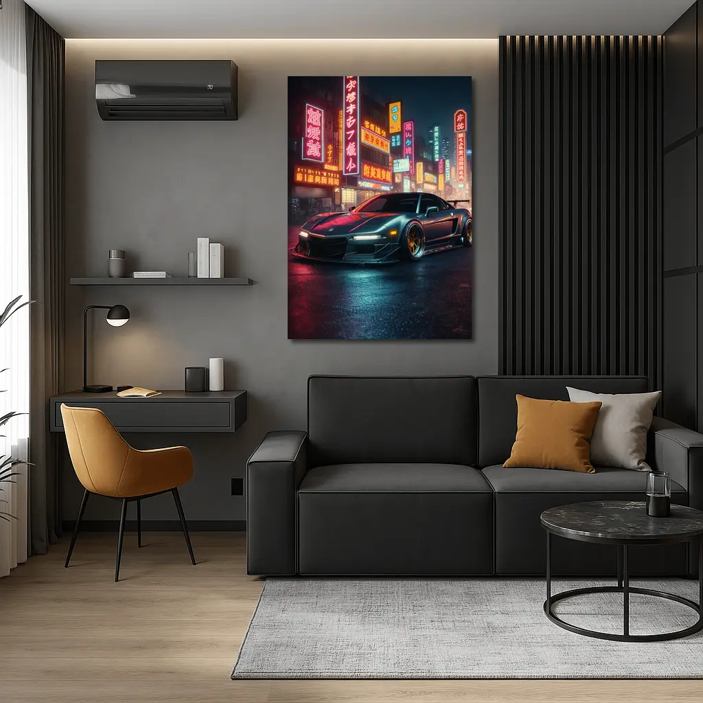 Acura NSX Neon City Night Street – Wall Art