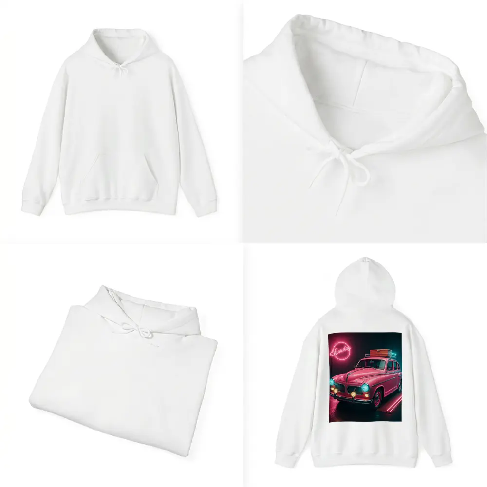 Retro Volvo Classic Car Neon Garage – Hoodies