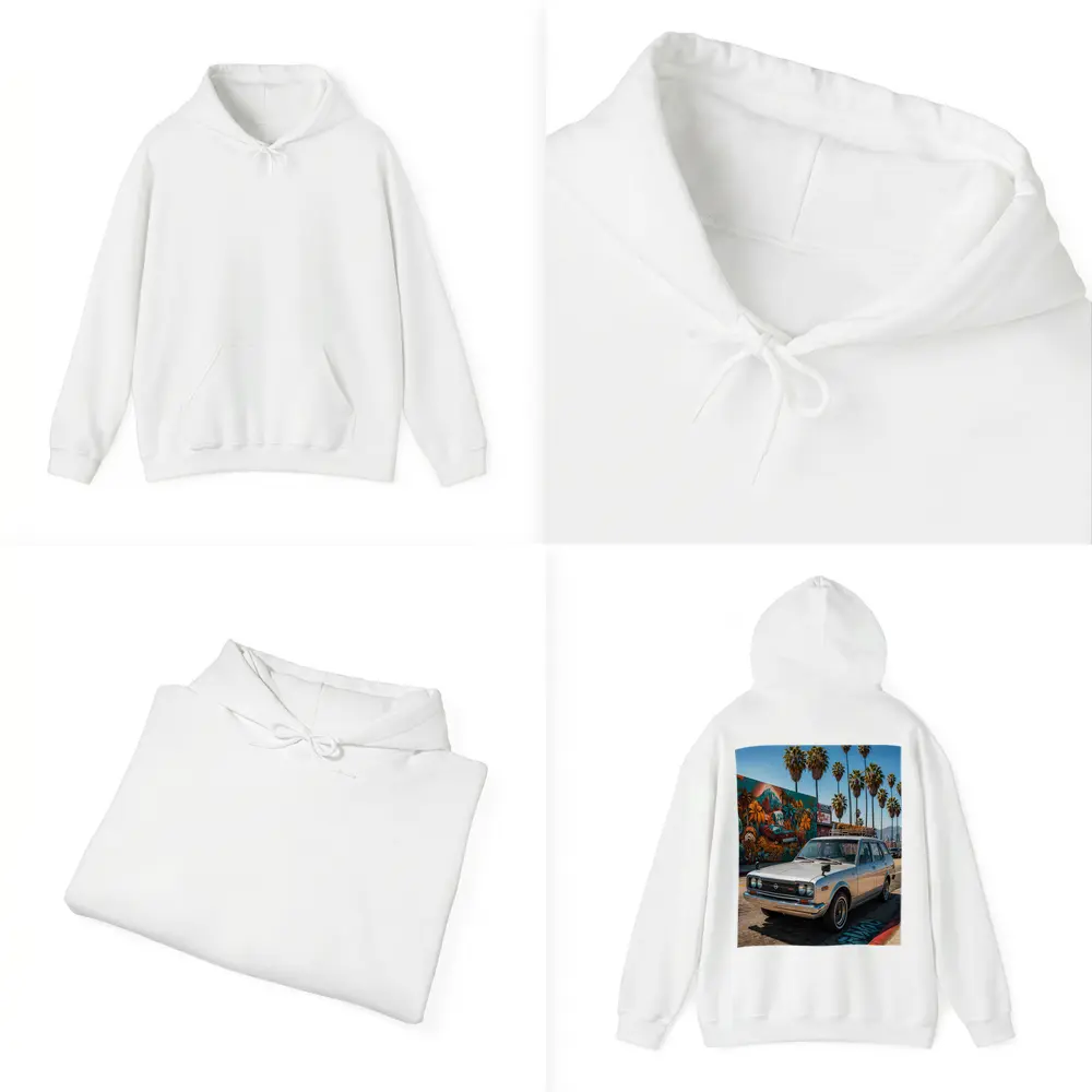 Retro Nissan Wagon Los Angeles Street Mural – Hoodies