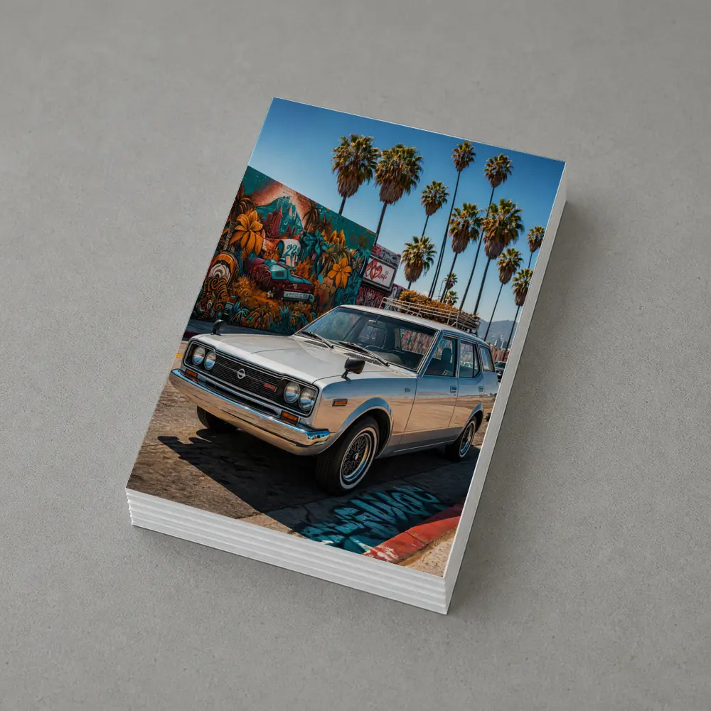 Retro Nissan Wagon Los Angeles Street Mural – Postcards