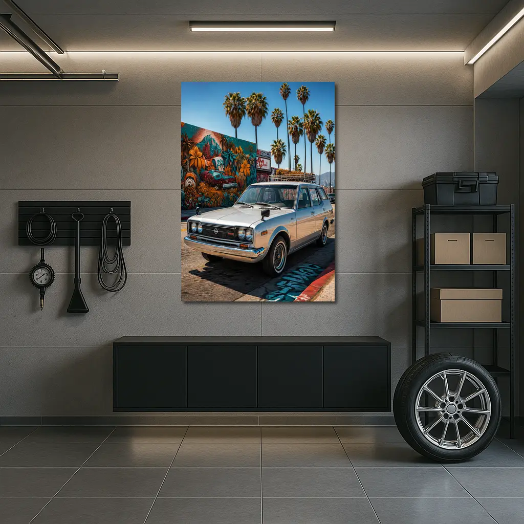 Retro Nissan Wagon Los Angeles Street Mural – Wall Art