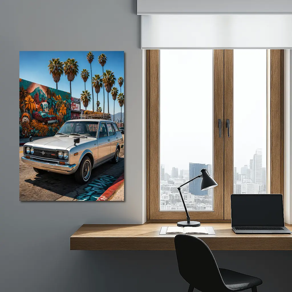 Retro Nissan Wagon Los Angeles Street Mural – Wall Art