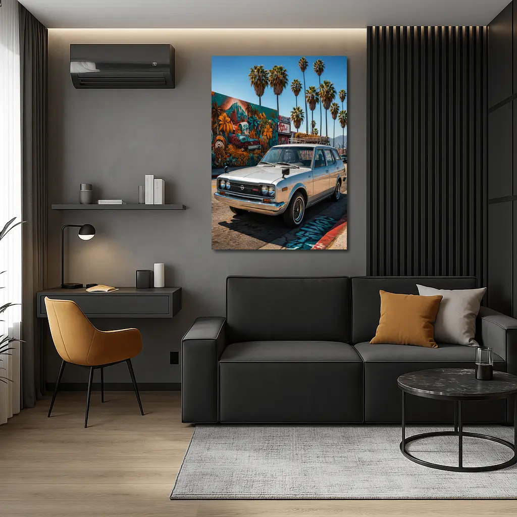 Retro Nissan Wagon Los Angeles Street Mural – Wall Art