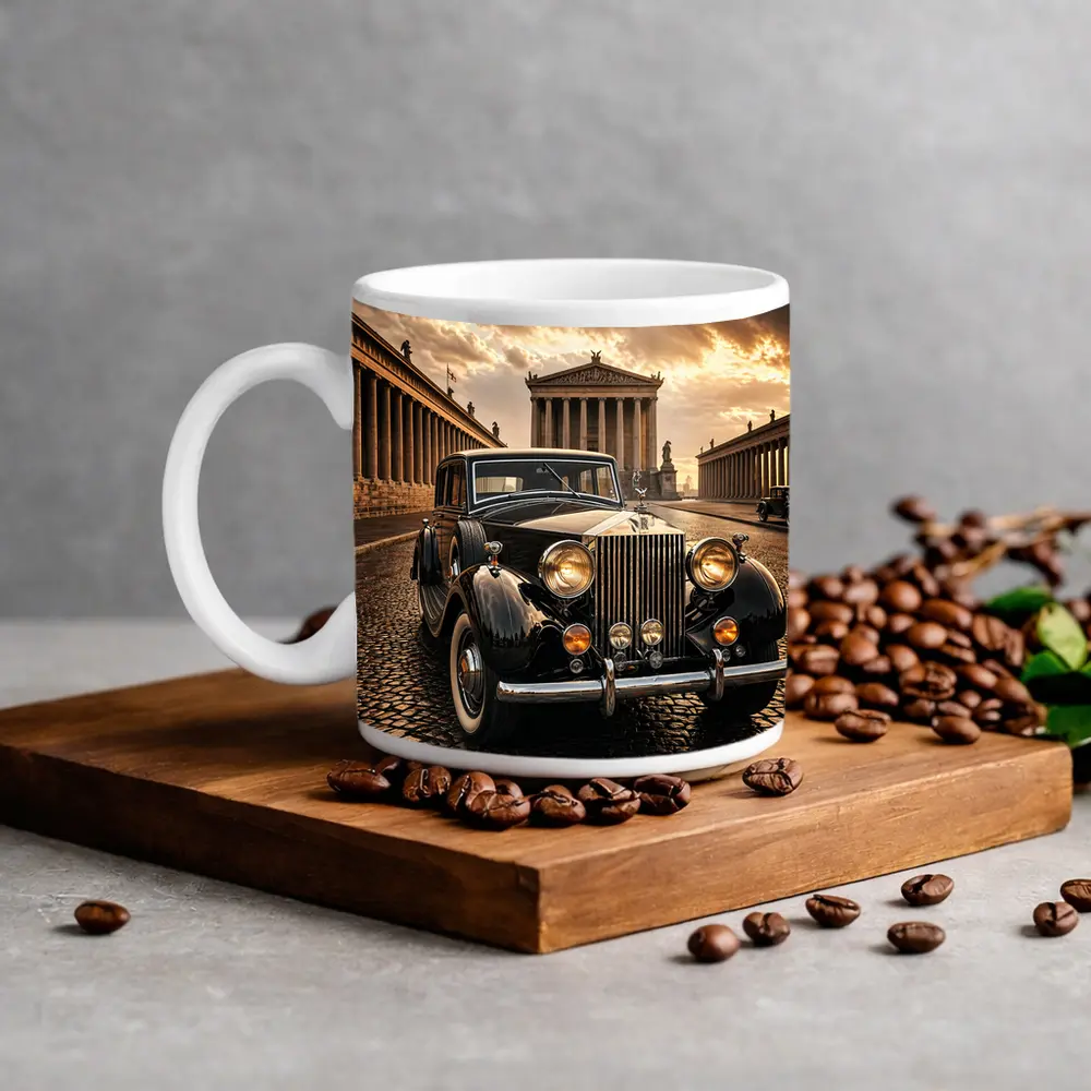 Rolls Royce Classic Car Ancient Temple Street – Mugs