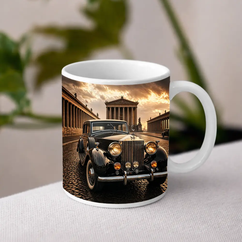 Rolls Royce Classic Car Ancient Temple Street – Mugs