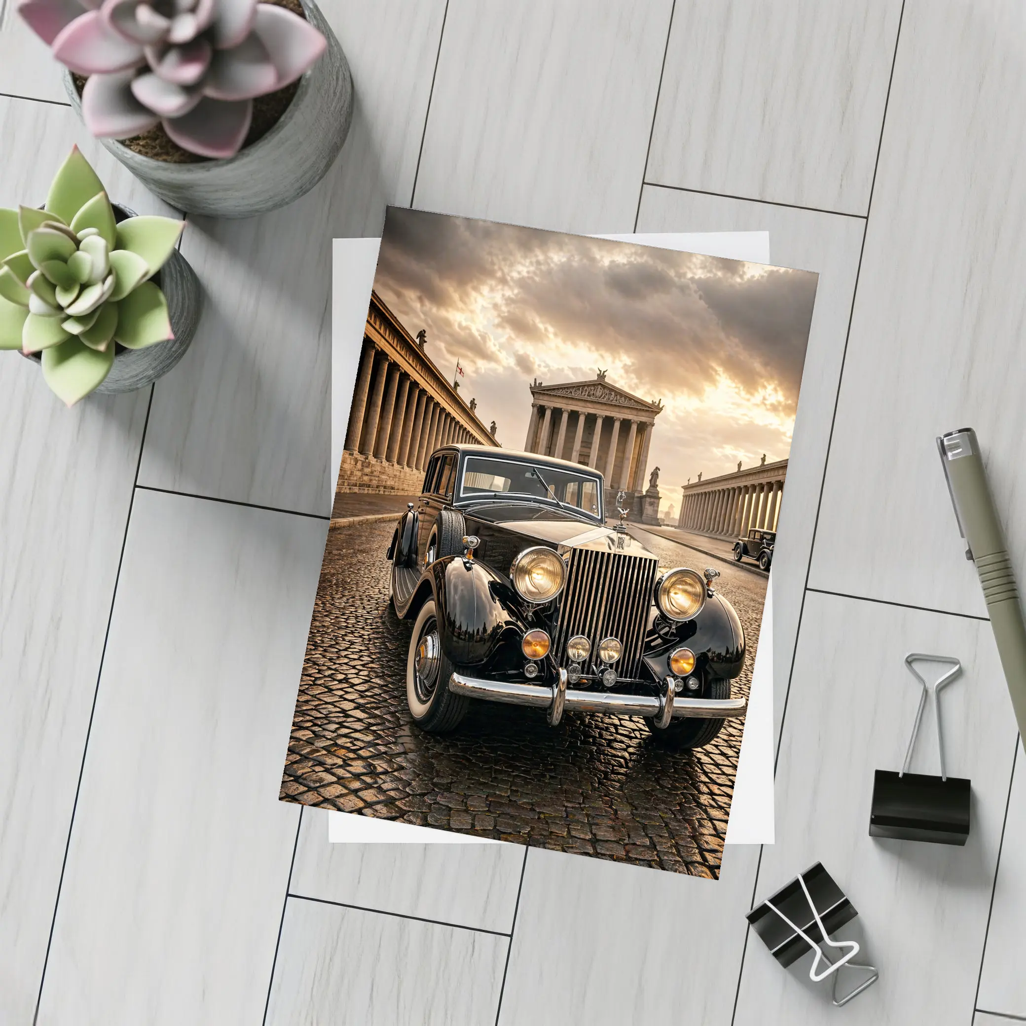 Rolls Royce Classic Car Ancient Temple Street – Postcards