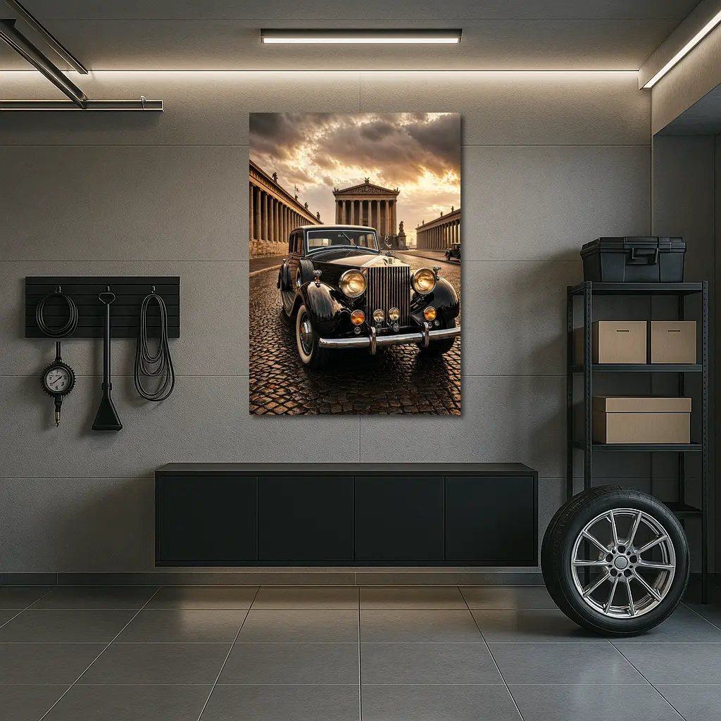 Rolls Royce Classic Car Ancient Temple Street – Wall Art
