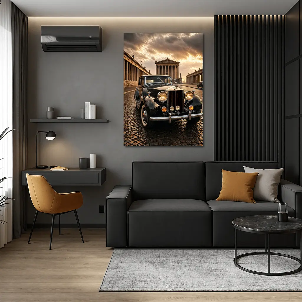 Rolls Royce Classic Car Ancient Temple Street – Wall Art