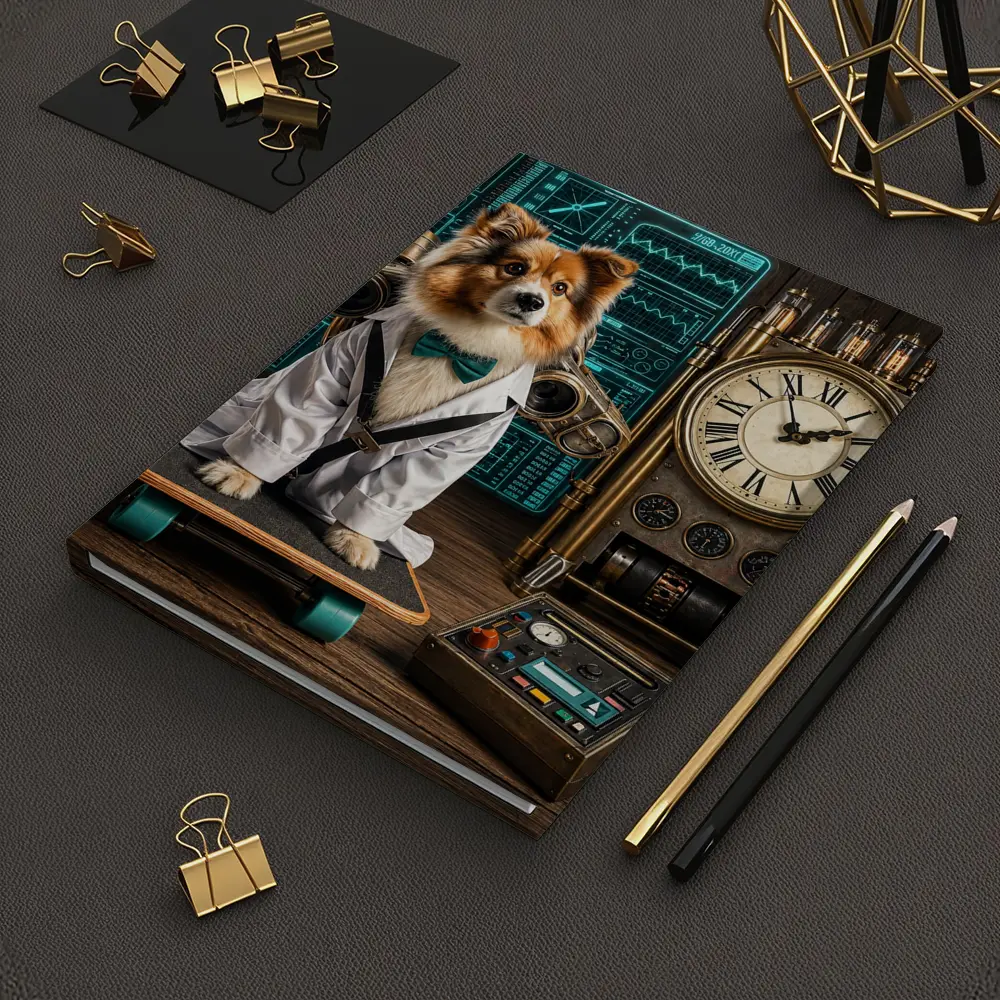 Shetland Sheepdog Scientist Steampunk Lab Setting – Notebooks