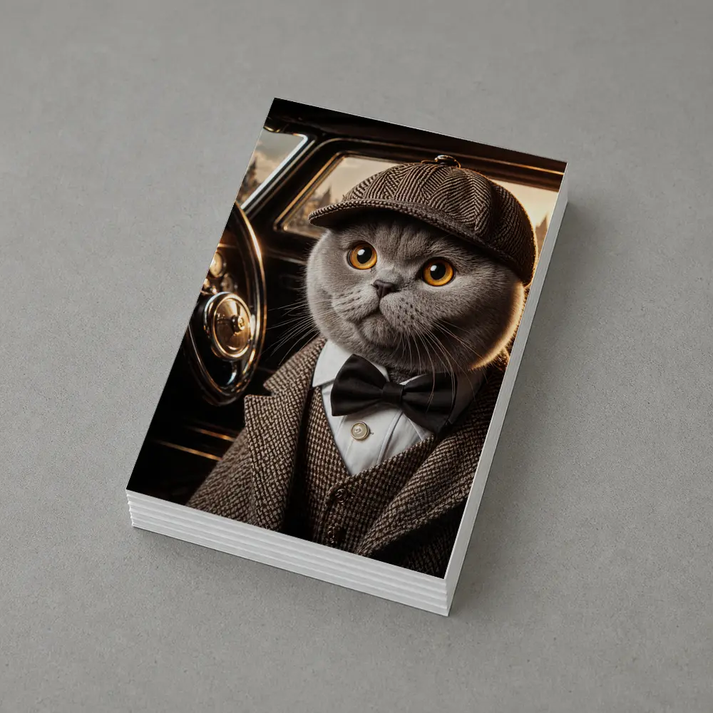 Scottish Fold Cat Detective Wearing Tweed Suit – Postcards