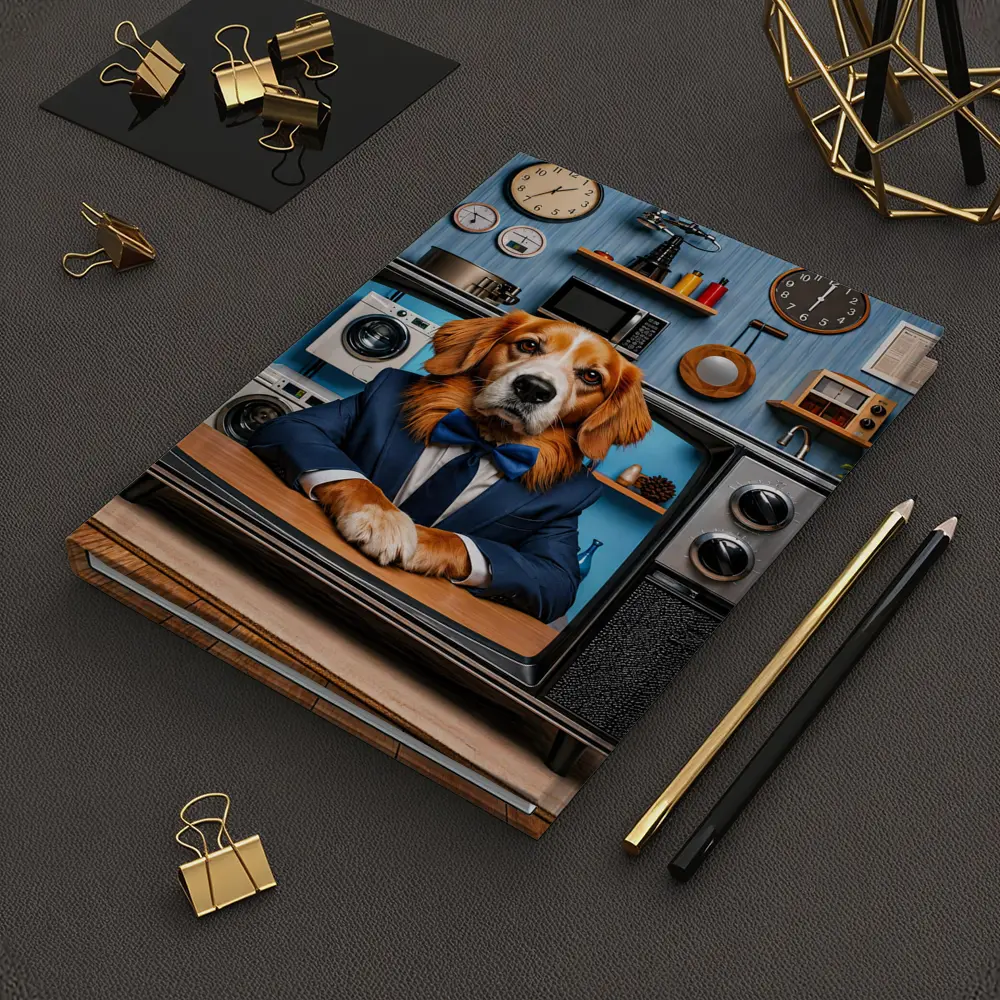 Beagle in Suit Retro TV Vintage Interior – Notebooks