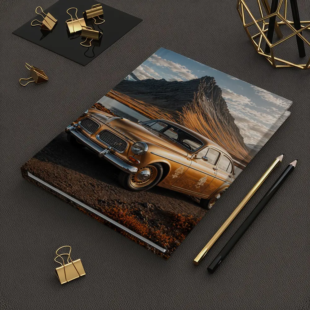 Gold Volvo Amazon Classic Mountain Landscape – Notebooks