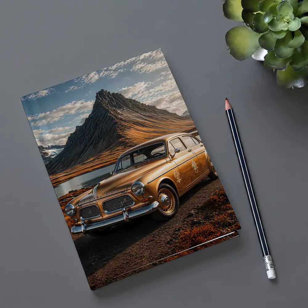 Gold Volvo Amazon Classic Mountain Landscape – Notebooks