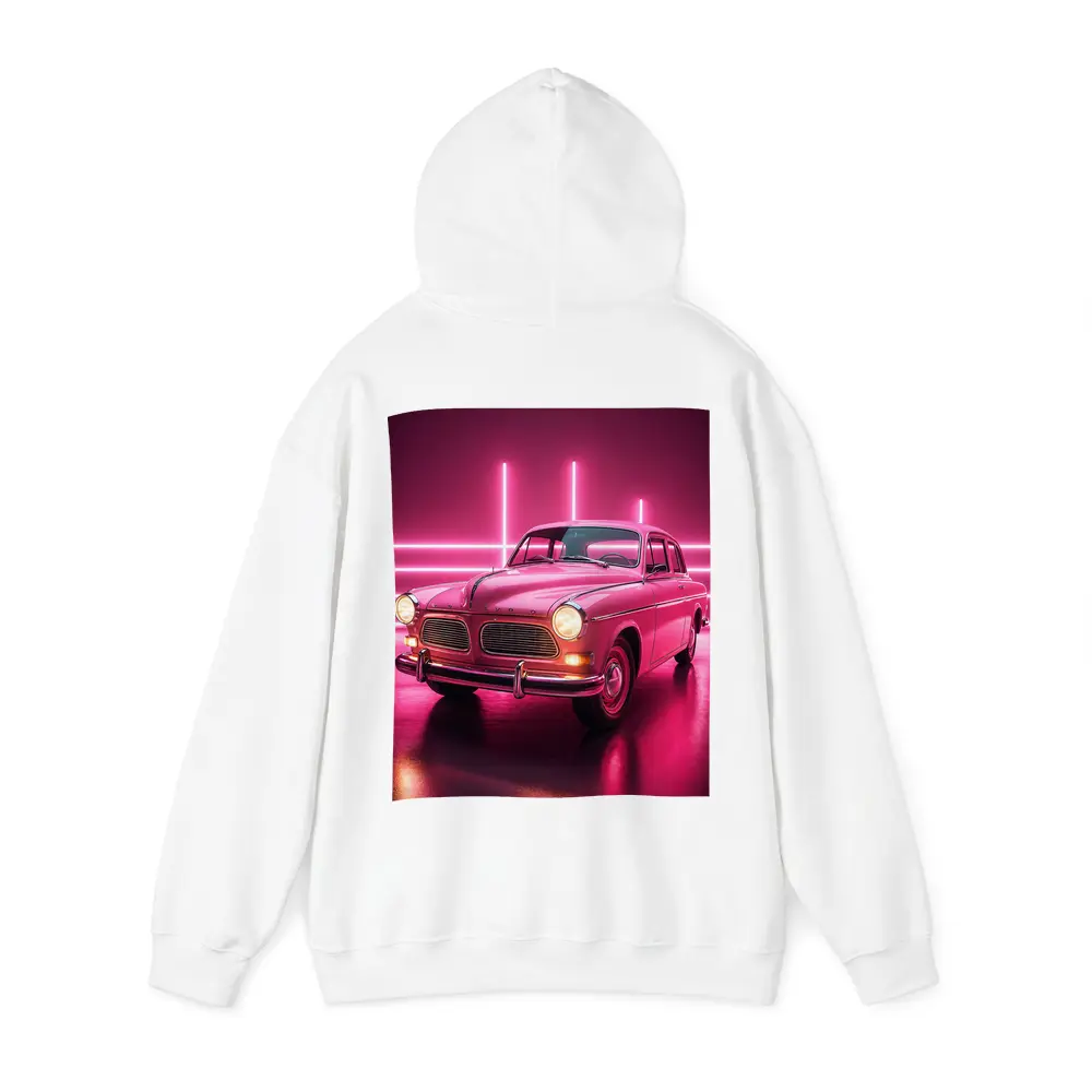 Retro Volvo Classic Car Neon Pink Background – Hoodies