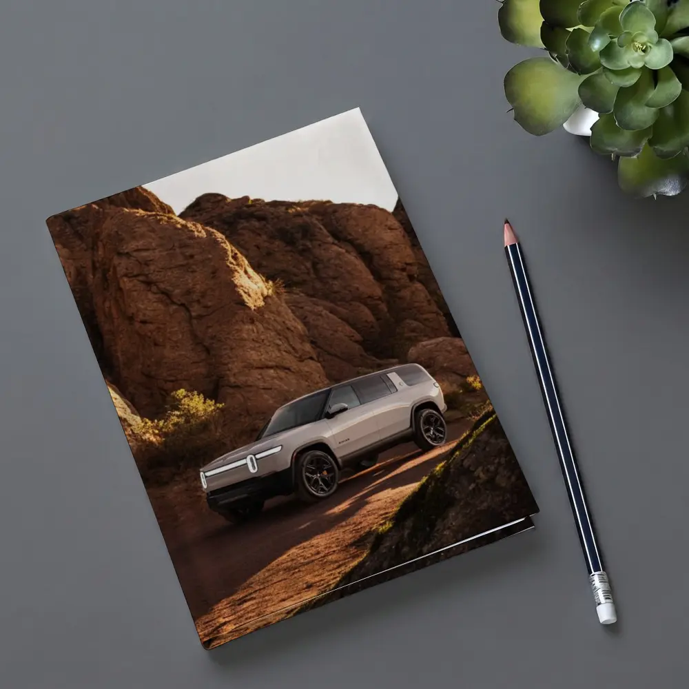 Rivian R1S SUV Rocky Desert Landscape – Notebooks