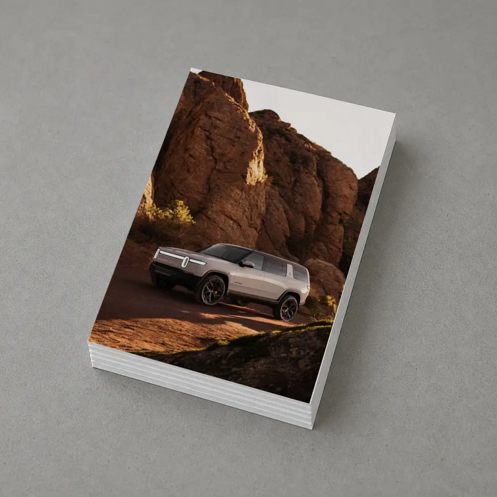 Rivian R1S SUV Rocky Desert Landscape – Postcards