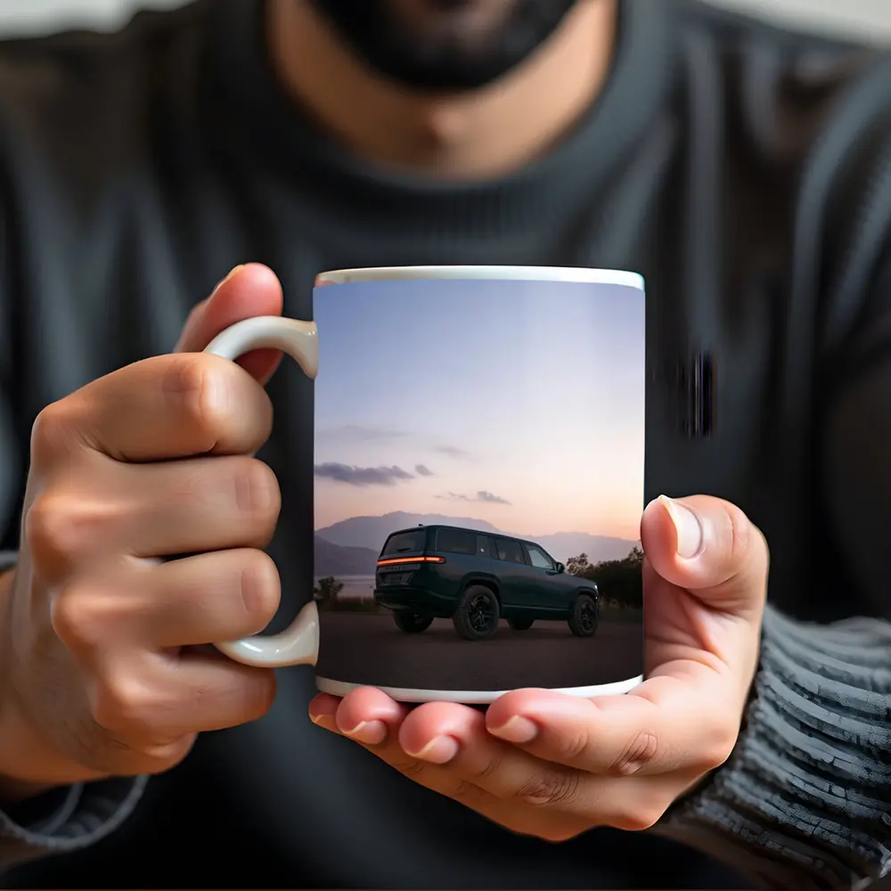 Rivian R1S Dark Green Mountain Sunset – Mugs