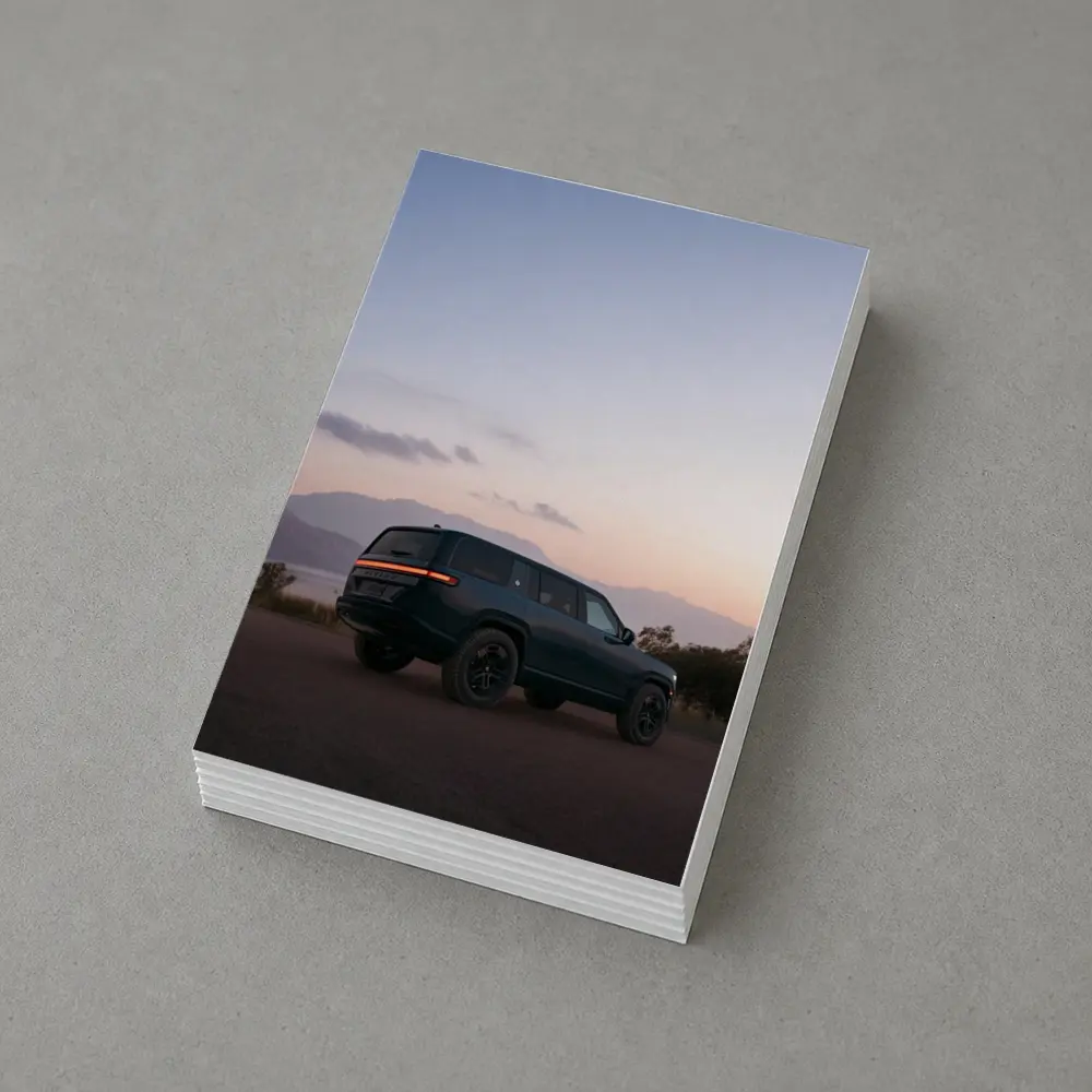 Rivian R1S Dark Green Mountain Sunset – Postcards