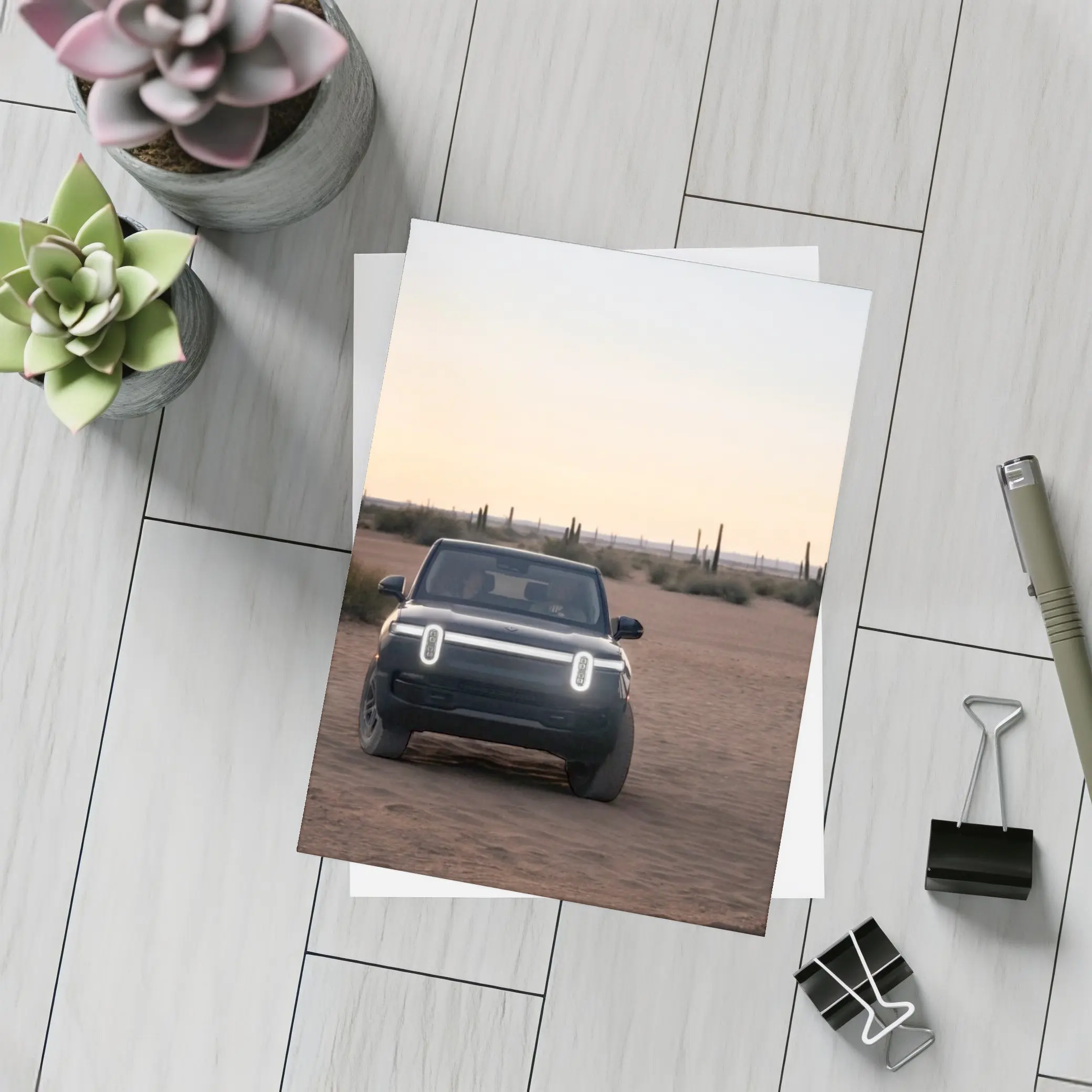 Rivian R1S Electric SUV Desert Dusk – Postcards
