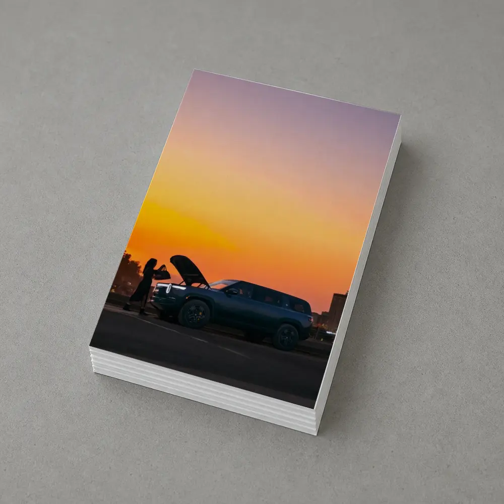 Rivian R1S Electric SUV City Sunset – Postcards