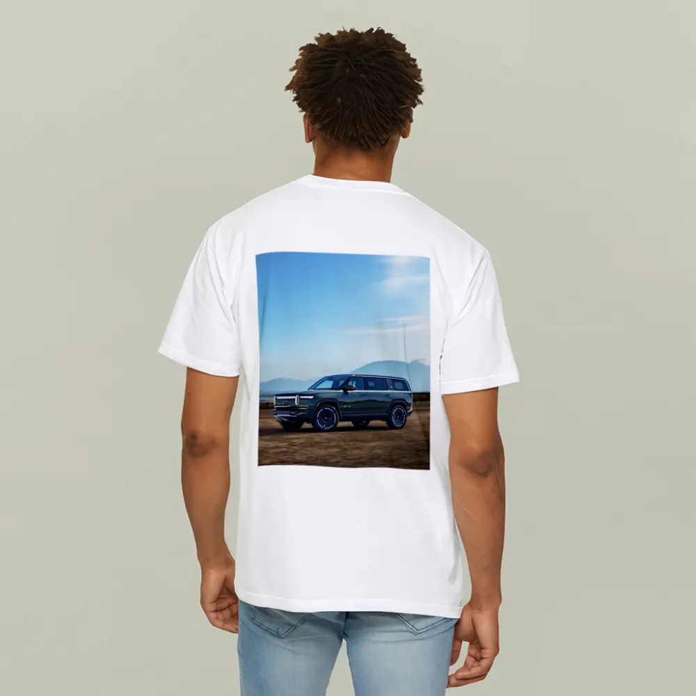 Rivian R1S SUV Mountain Desert Backdrop – T-Shirts