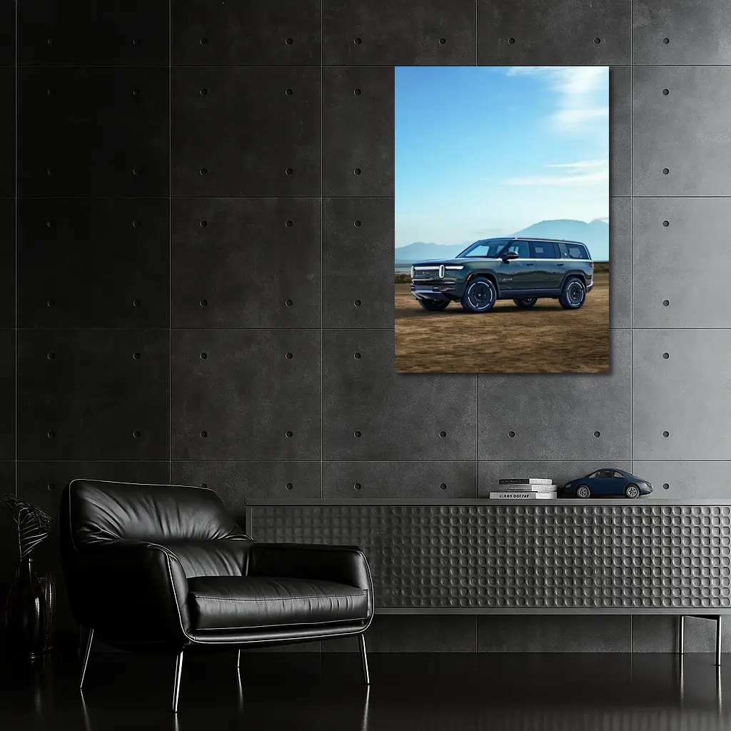 Rivian R1S SUV Mountain Desert Backdrop – Wall Art