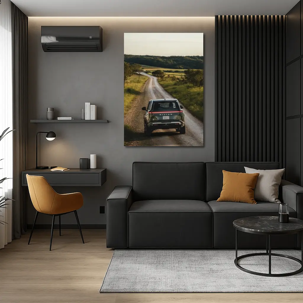Rivian R1S On Rural Country Dirt Road – Wall Art