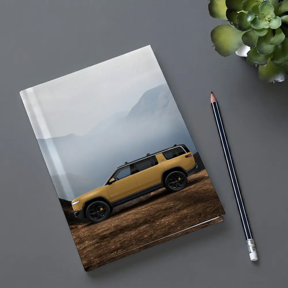 Rivian R1S Yellow SUV Mountain Landscape – Notebooks