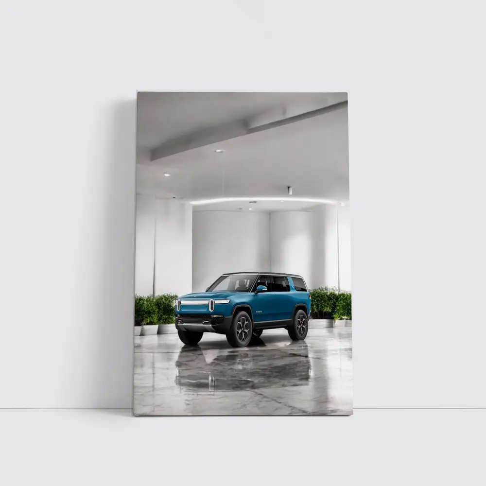 Rivian R1S Electric SUV White Studio – Wall Art