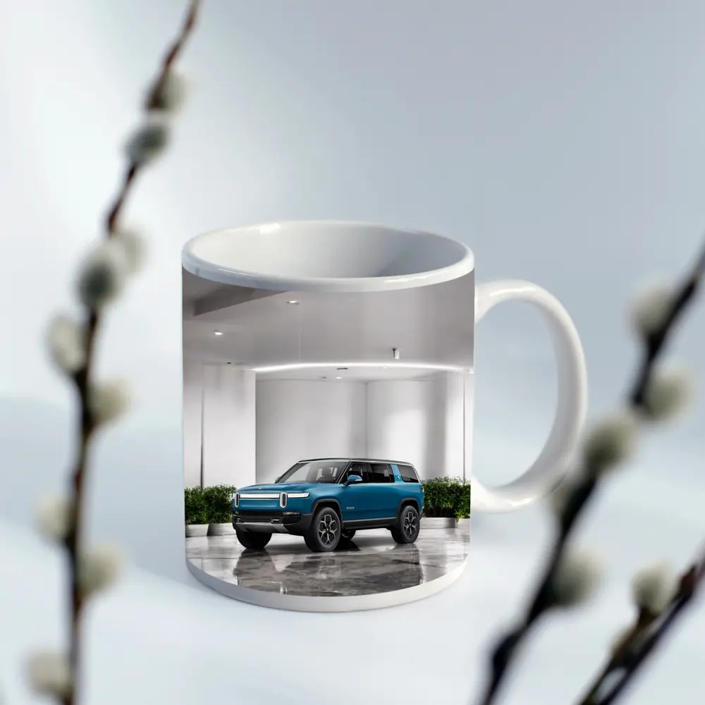 Rivian R1S Electric SUV White Studio – Mugs