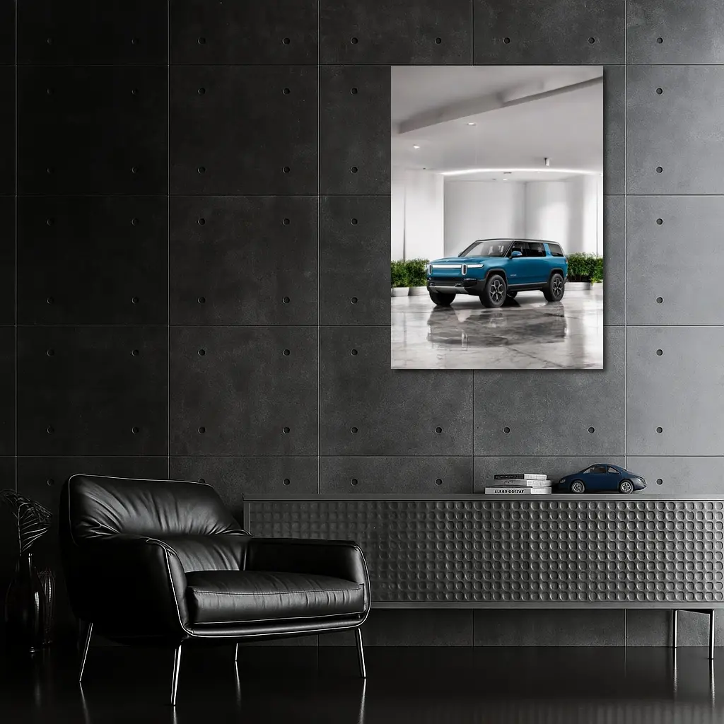 Rivian R1S Electric SUV White Studio – Wall Art