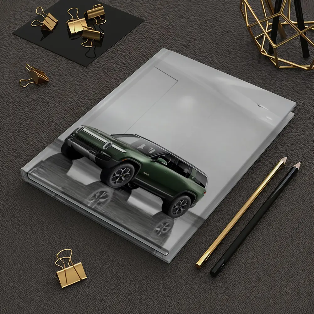 Rivian R1S Green SUV Clean White Studio – Notebooks