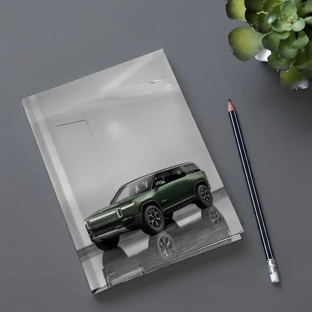 Rivian R1S Green SUV Clean White Studio – Notebooks