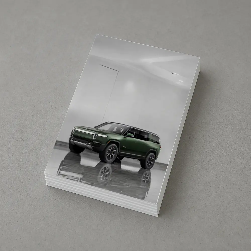 Rivian R1S Green SUV Clean White Studio – Postcards