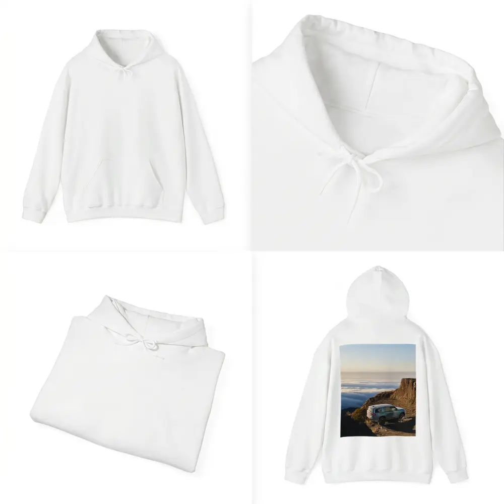 Rivian R1S SUV Above Mountain Clouds – Hoodies
