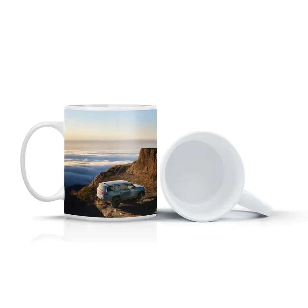Rivian R1S SUV Above Mountain Clouds – Mugs