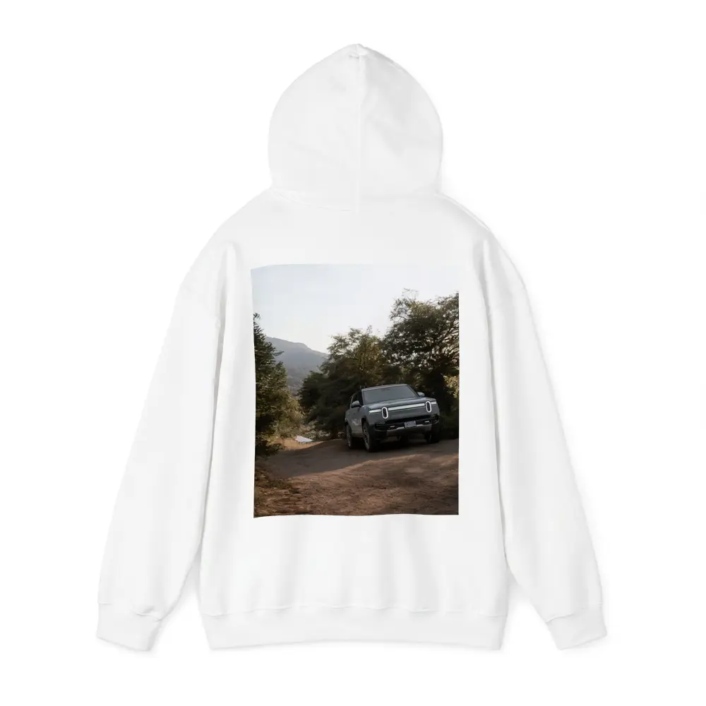 Rivian R1T Electric Truck Dirt Road Forest – Hoodies