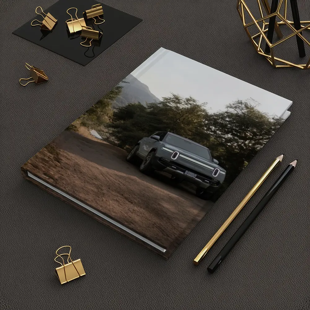Rivian R1T Electric Truck Dirt Road Forest – Notebooks