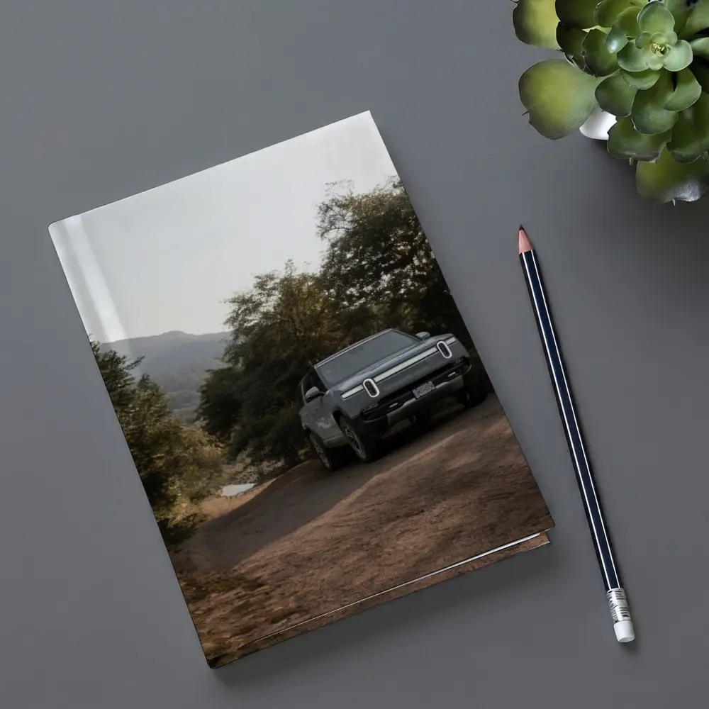 Rivian R1T Electric Truck Dirt Road Forest – Notebooks
