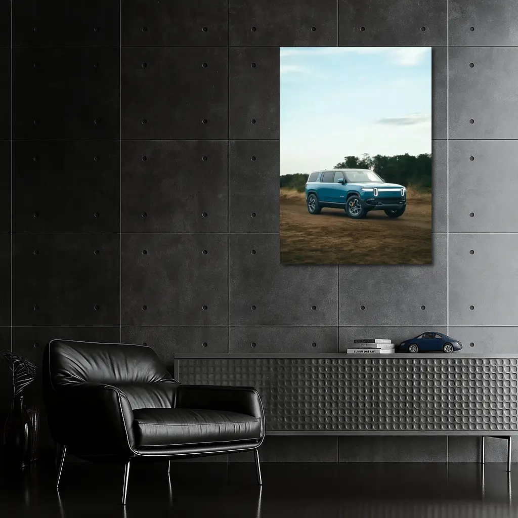 Rivian R1S Electric SUV Dirt Road – Wall Art