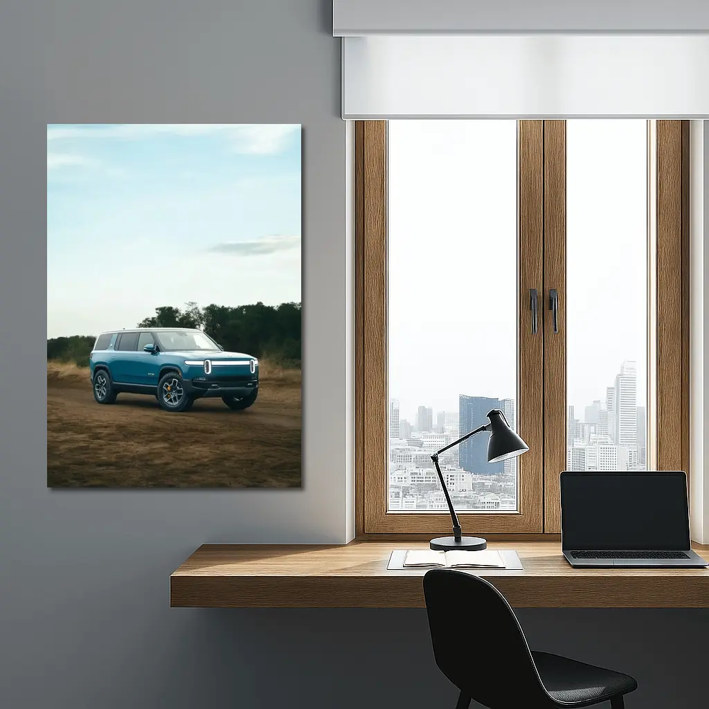 Rivian R1S Electric SUV Dirt Road – Wall Art