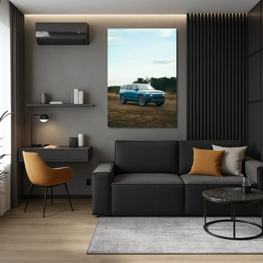 Rivian R1S Electric SUV Dirt Road – Wall Art