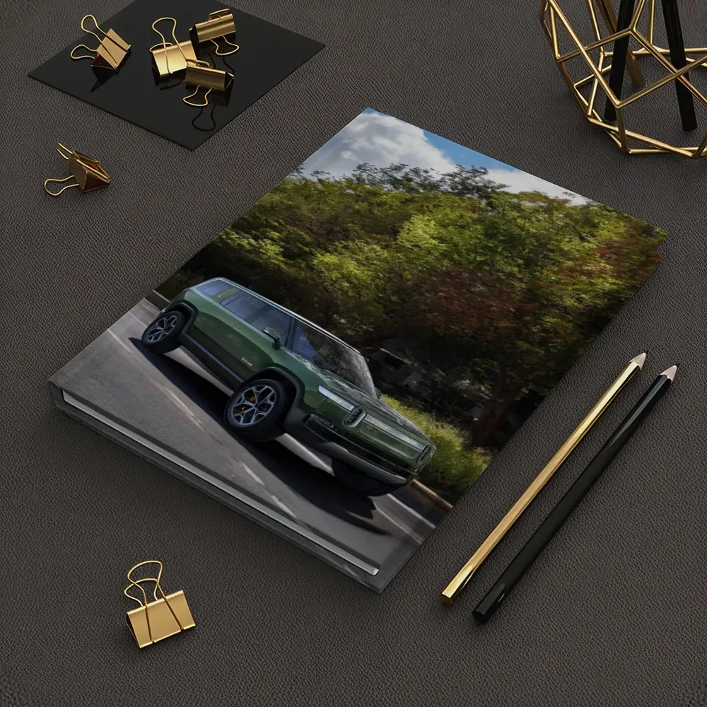 Rivian R1S Green SUV Forest Road Drive – Notebooks