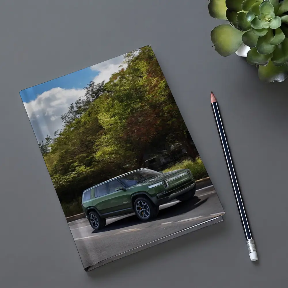Rivian R1S Green SUV Forest Road Drive – Notebooks