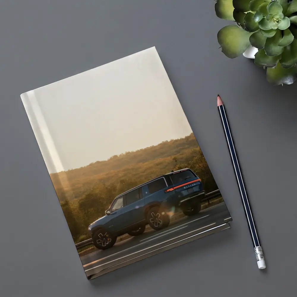 Rivian R1S SUV Golden Hour Road – Notebooks