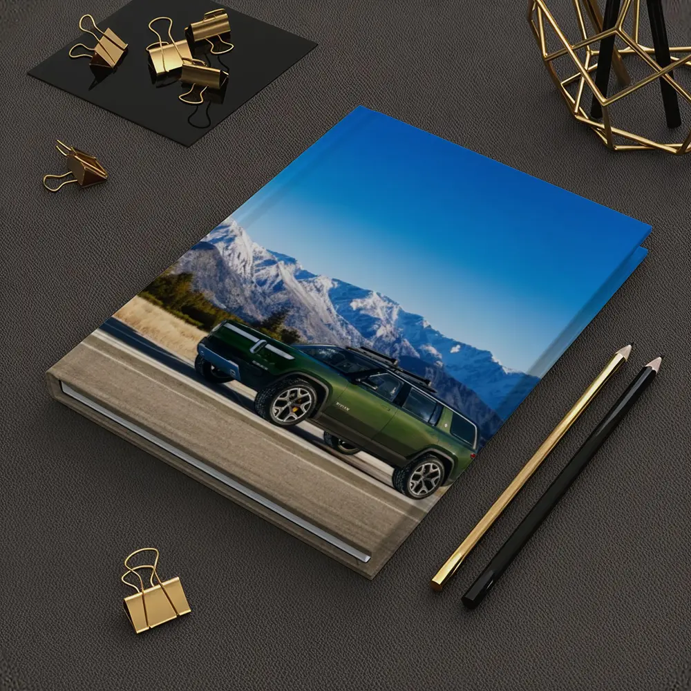 Rivian R1S Green SUV Snowy Mountains – Notebooks